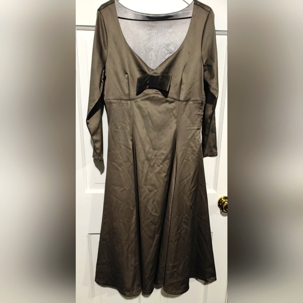 Pewter party dress by Pin Up Girl Clothing. Size L.